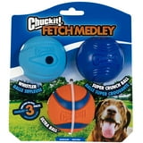 Chuckit! Fetch Medley Ball Set Rubber Dog Toys, Medium, Pack of 3, Assorted